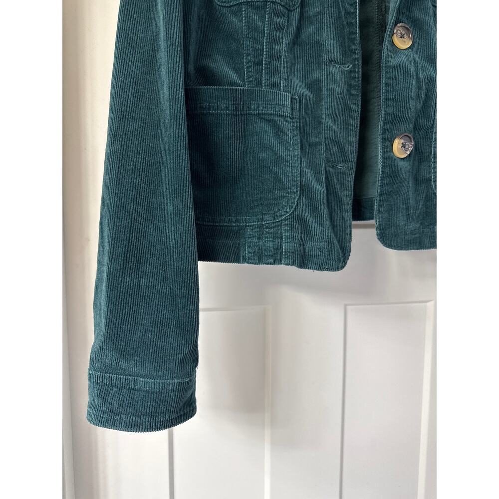 Anthropologie Cropped Corduroy Jacket | Women’s L in Teal Green - Picture 7 of 11
